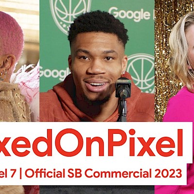 Google | #FixedOnPixel SB Commercial 2023 with Amy Schumer, Giannis Antetokounmpo & Doja Cat Image